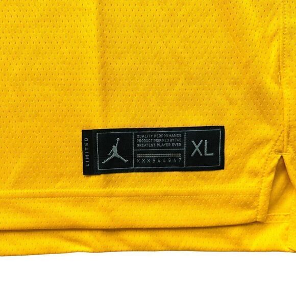 Jordan Michigan Wolverines #25 Basketball Jersey Yellow/Navy CN2889-728 Men's XL - Picture 8 of 8